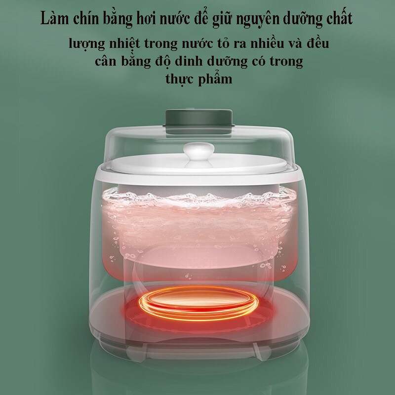 Nồi Nấu Cháo Chậm ChangHong 1 Lít - Nồi Chưng Yến Chậm Kèm Xửng Hấp Công Suất 200W - Bảo Hành 6 Tháng
