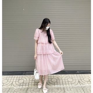 Váy Bầu Đầm Bầu Xinh Chất voan Hai Lớp Đẹp Sang Chảnh