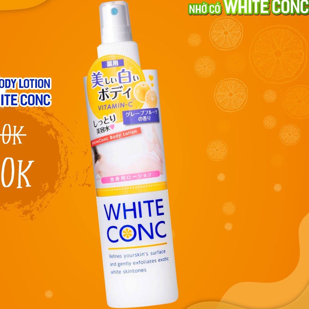 Xịt Dưỡng Trắng Da Body Lotion White ConC (245ml)