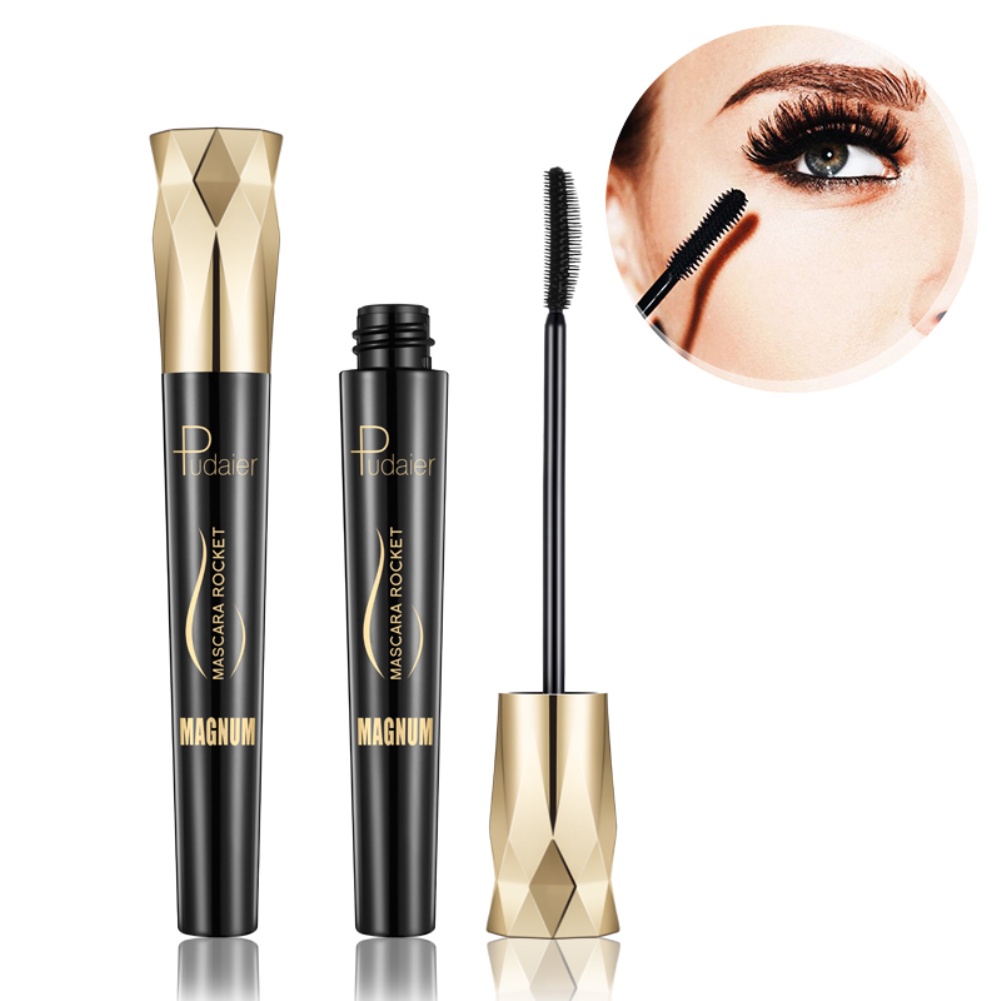 Mascara Pudaier sợi tơ 4D màu đen làm dài dày và cong mi chống nước chống nhòe
 | BigBuy360 - bigbuy360.vn