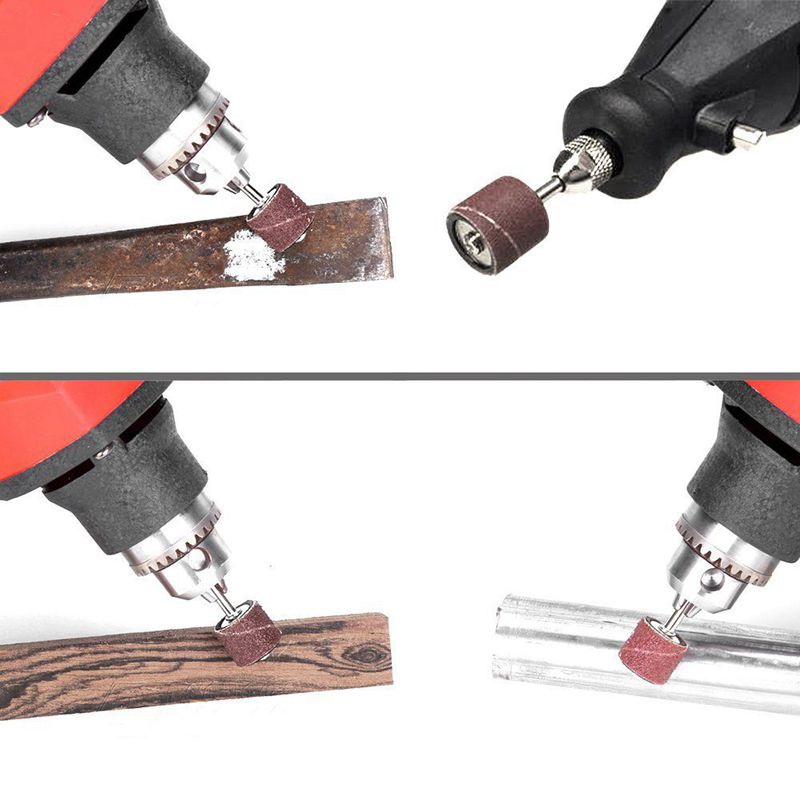 Bộ 132 cuộn giấy nhám với hộp đựng gồm 120 chiếc ống nhám và 12 mũi mài cho dụng cụ xoay chất lượng cao