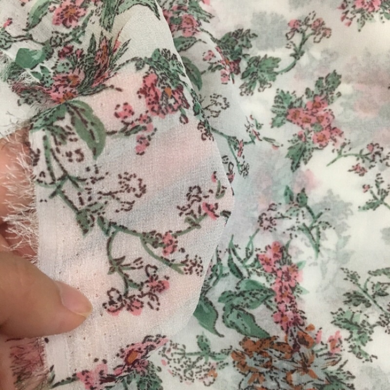 Vải voan hoa chùm