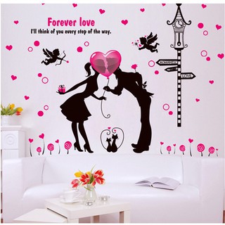 Miếng dán tường vinyl hình câu nói " Forever Love "