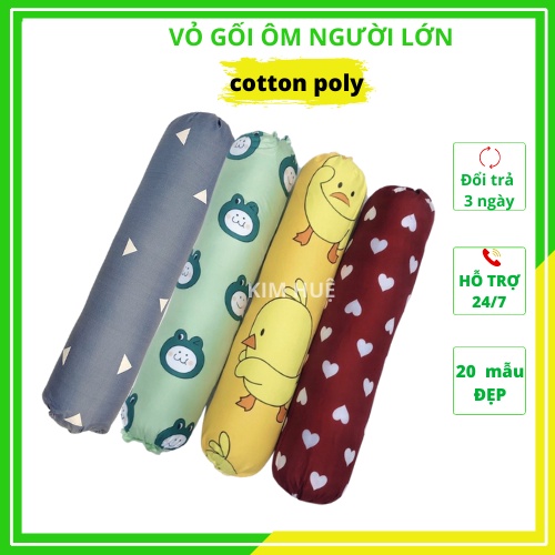 Vỏ gối ôm , áo gối ôm ,Chất Liệu Cotton Poly Thoáng Mát Thấm Mồ Hôi Tốt Kích Thước Chuẩn 35x100CM