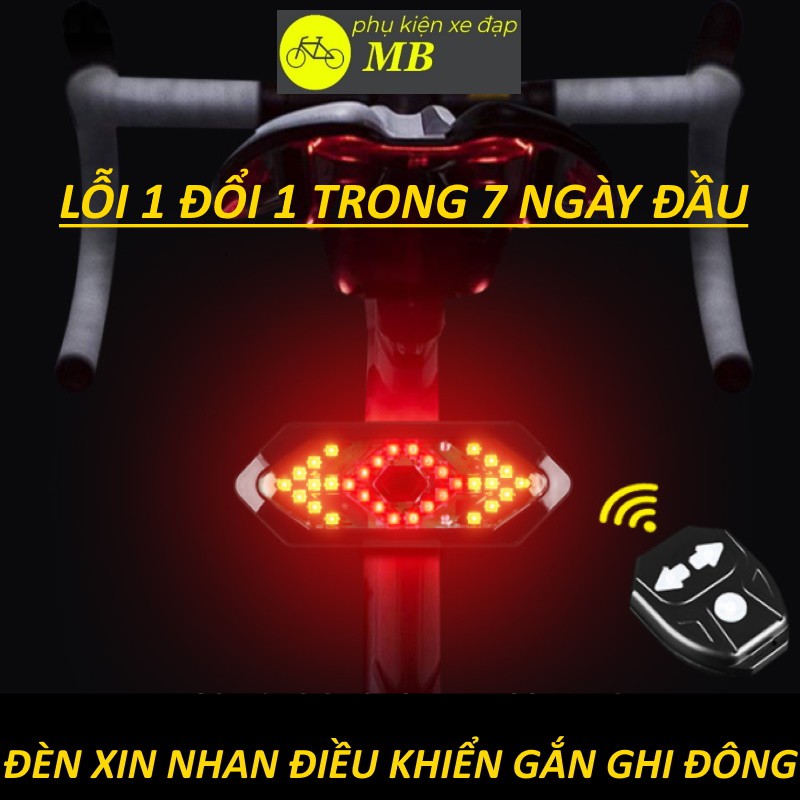 đèn xin nhan xe đạp điều khiển không dây siêu nhậy đèn hậu led nhiều chế độ nháy siêu sáng sạc usb chống nước XN02