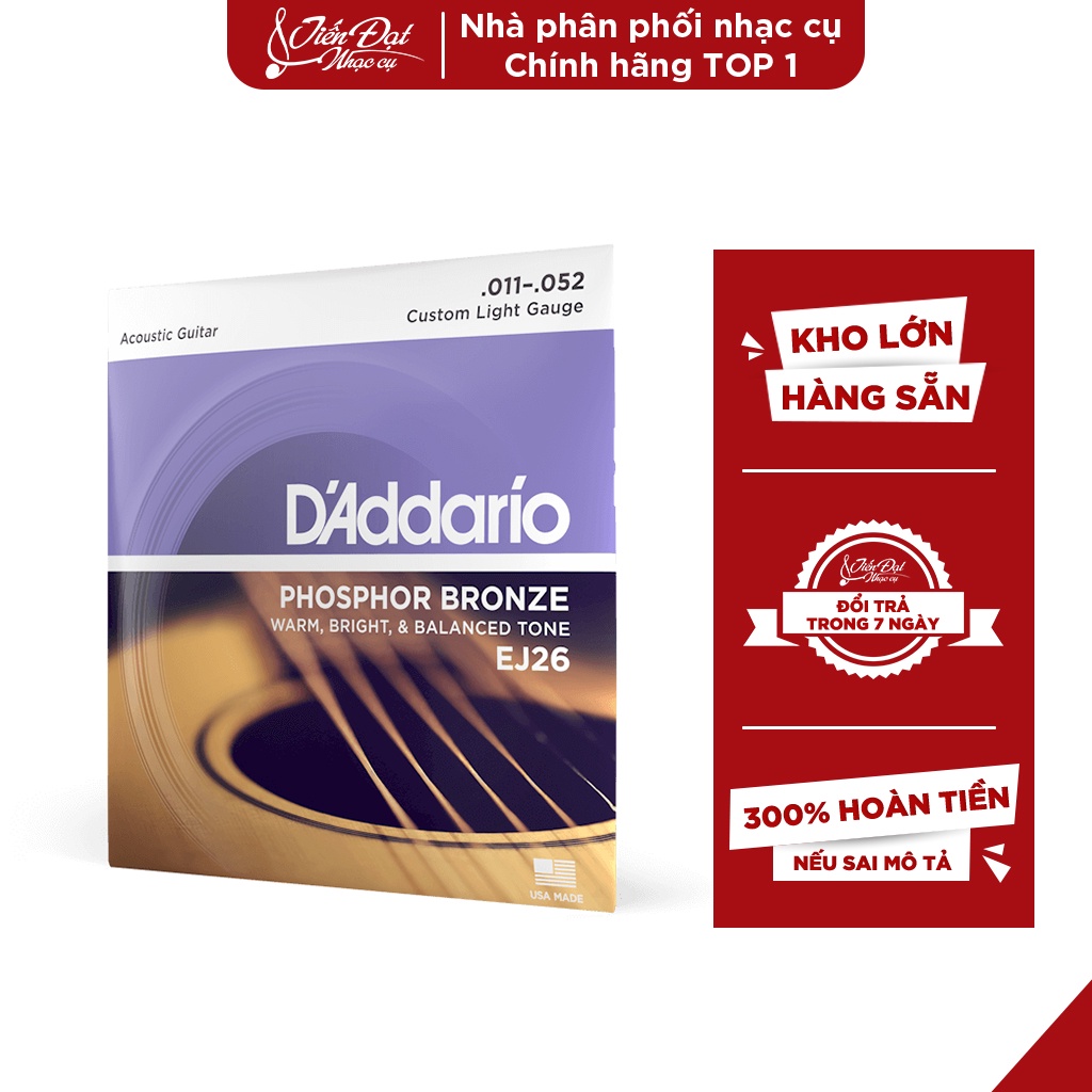 Bộ dây đàn guitar Acoustic D'Addario EJ26