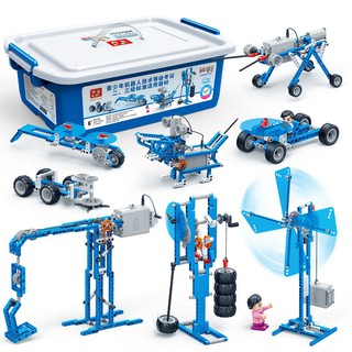 Bangbao Lập trình bánh răng cơ khí 6932 Trường tiểu học robot Đồ chơi khối xây dựng điện tử lắp ráp LEGO tương thí
