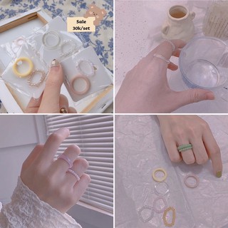 Set nhẫn phale màu pastel