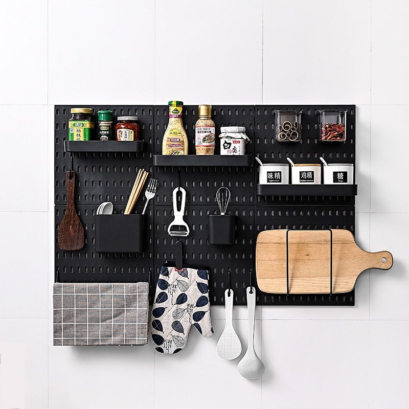 Bảng pegboard decor Phụ kiện màu đen NB131 dán tường sắp xếp nhà cửa