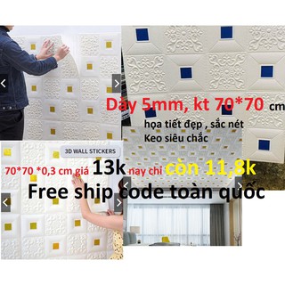 Xốp dán tường da hoa văn nhũ khổ 70*70 giá rẻ nhất hàng đẹp chọn màu nhũ