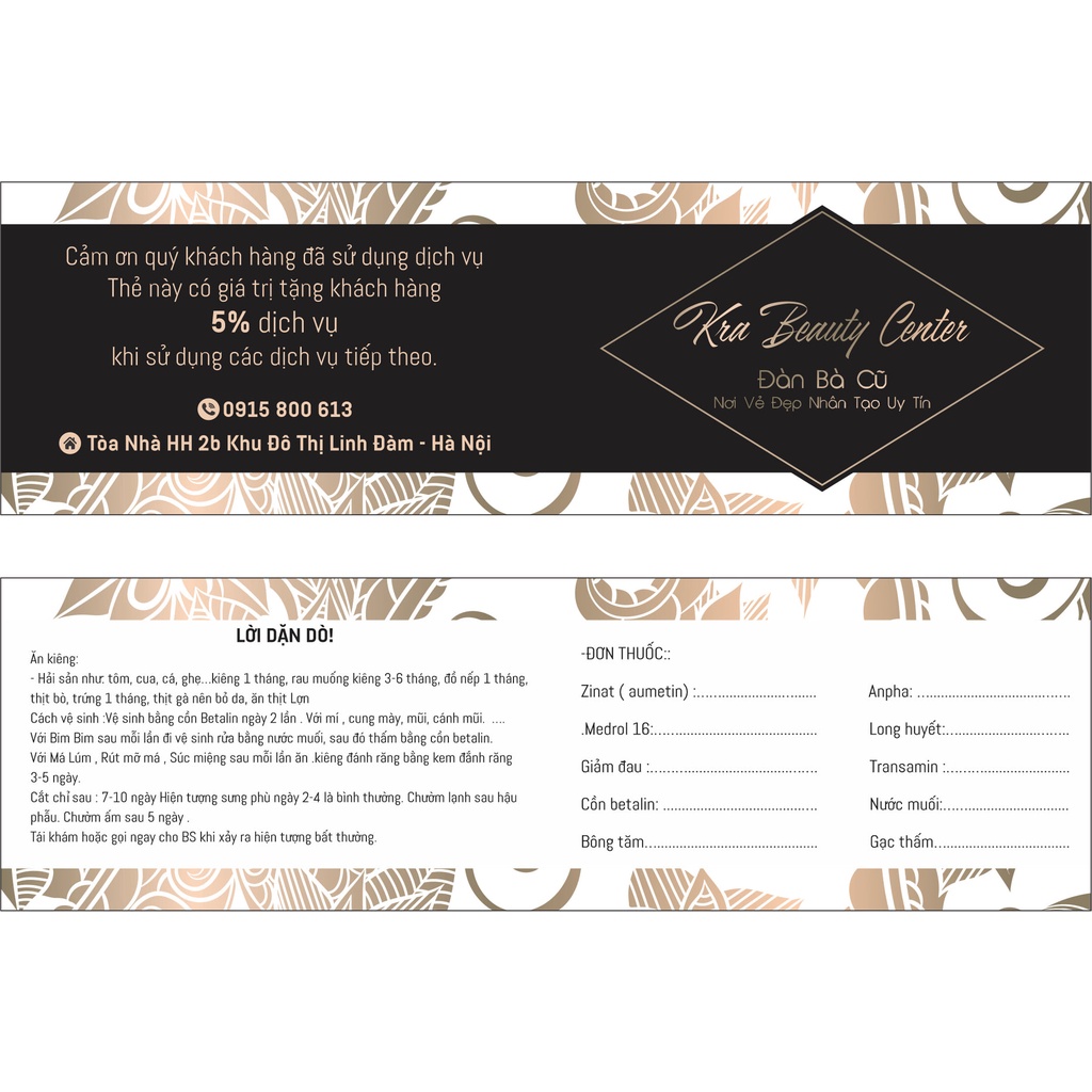 In 500 voucher/ card đôi / card gấp