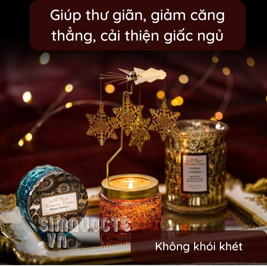 [Đốt 50h] Nến thơm tinh dầu thiên nhiên 3 tầng hương Romantic Times