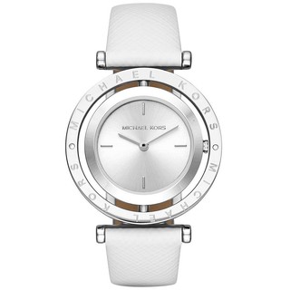 Đồng hồ nữ michaelkors dây da trắng mặt xoay mk2524 33mm quartz chính hãng