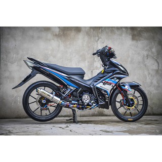 Tem exciter 135 - 50 HP4 trắng xanh đen