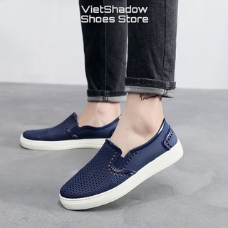 Slip on nhựa - Giày lười nhựa nam - Mũ giày bằng PVC đế TPU êm, mềm, không thấm nước - Mã SP HH2036