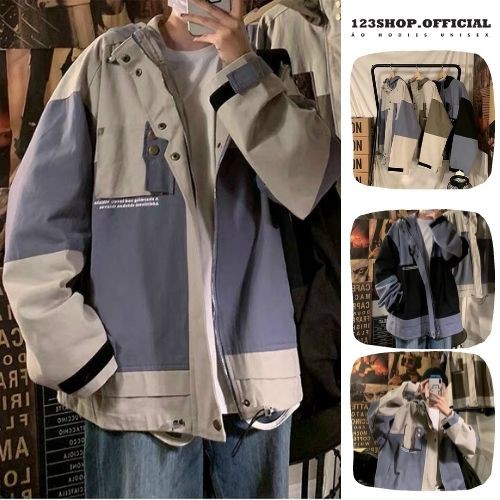 ÁO KHOÁC KAKI Form Rộng XL Túi Hộp Ngang CAO CẤP 123SHOP