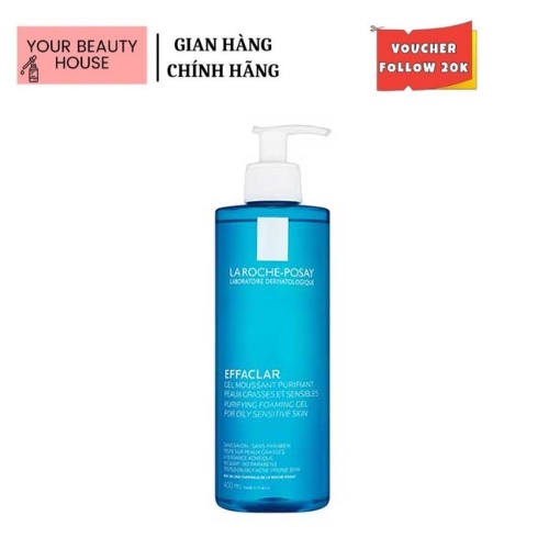 [La Roche-Posay] Gel Rửa Mặt Effaclar Purifying Foaming Gel Cho Da Dầu Nhạy Cảm (Dạng Chai 400ml)