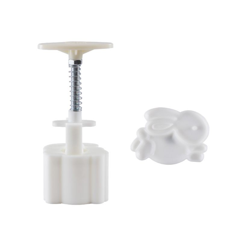 Bộ khuôn làm bánh trung thu hình con thỏ 3D 50g tiện lợi