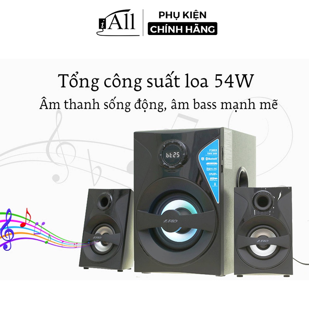 Loa máy tính không dây kết nối bluetooth F&amp;D F380X âm bass mạnh mẽ - iAll Store