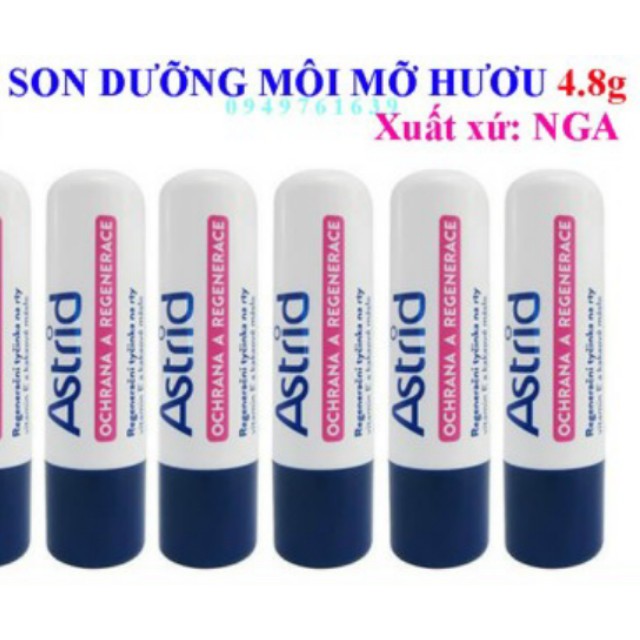 Son Dưỡng Mỡ Hươu Astrid Vitamin E Chính Hãng Nga 2 Phiên Bản