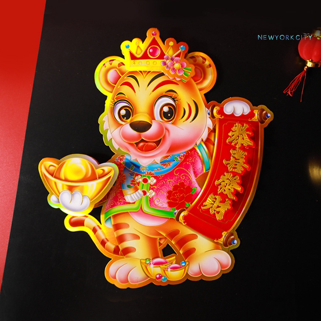 1 cặp sticker dán tường trang trí năm mới hình con hổ 2022