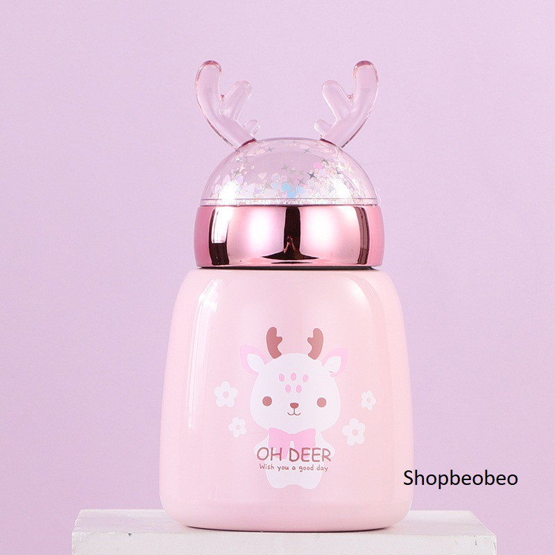 Bình giữ nhiệt Yankai dung tích 330ml bình hươu dễ thương inox 304 giữ nhiệt nóng lạnh đến 8 giờ