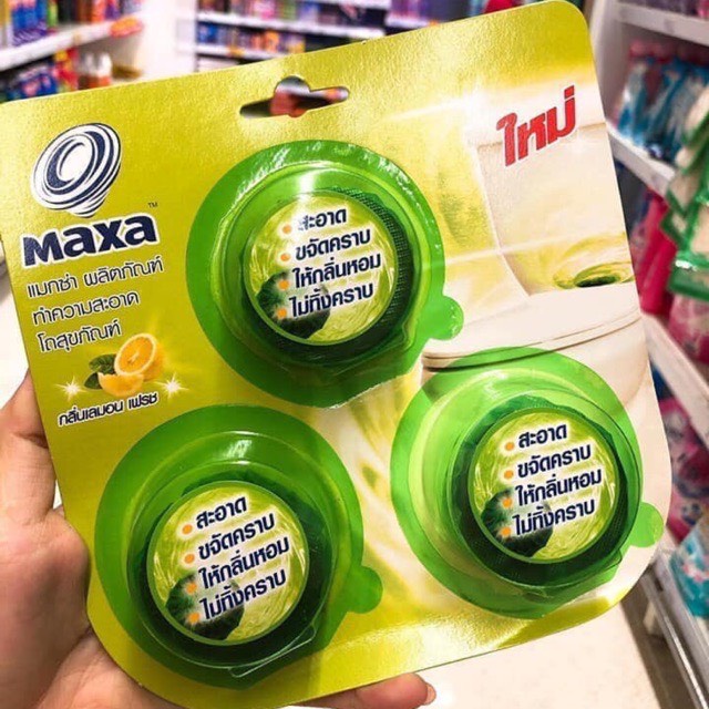 Viên Thả Bồn Cầu Thái Lan MAXA Toilet Bowl Cleaner Ocean Breeze Scent - 50G x 3 viên