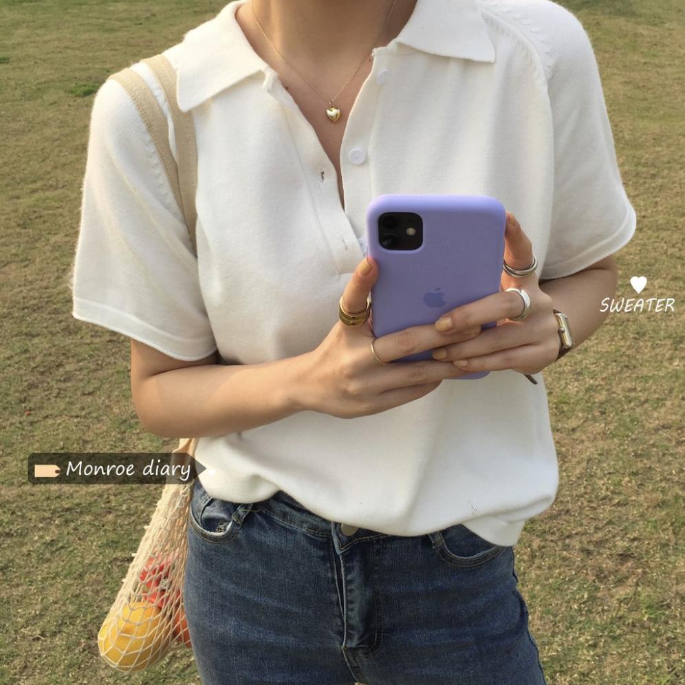 (HÀNG SẴN) Áo sơ mi nữ thun cộc tay cổ bẻ POLO style công sở đơn giản Hàn Quốc ( HÀNG_MỚI )