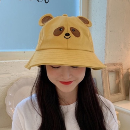 Nón Tai Bèo Chống Nắng Họa Tiết Tai Gấu Dễ Thương Cho Nữ