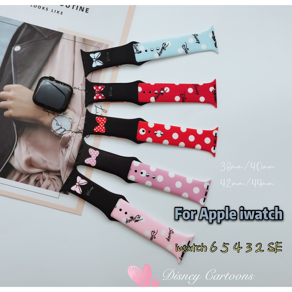 DISNEY Dây Đồng Hồ Thông Minh Apple Watch Series 6 5 4 3 2 1 Iwatch Strap 44mm 40mm 38mm 42mm T500 W26 U78Plus Ft50 F10 F18 F20