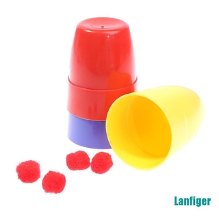 【Lanfiger】Three Cups And Balls Magic Tricks Many Size Close Up Stage Magic Props Toys