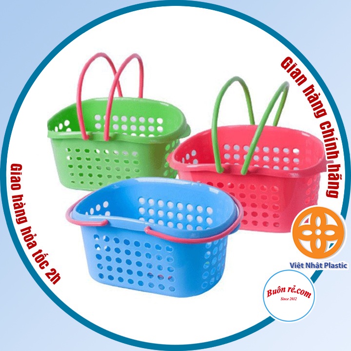 Giỏ đựng đồ đa năng có quai cầm 3 size Nhựa Việt Nhật (MS:3210/3211/3212) -Br01360
