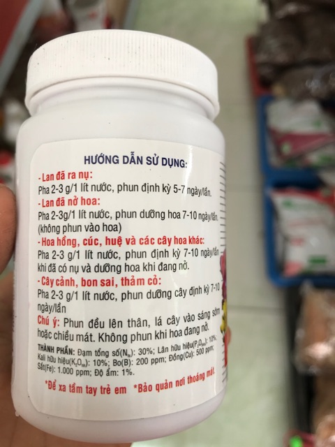 Phân bón lá ORCHID 30-10-10 chuyên dùng cho Lan. Cây cảnh- lọ 85 gam.