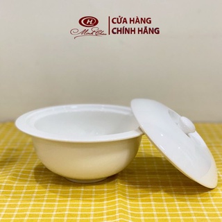 thố tiềm, chưng yến trắng sứ(thố + nắp)