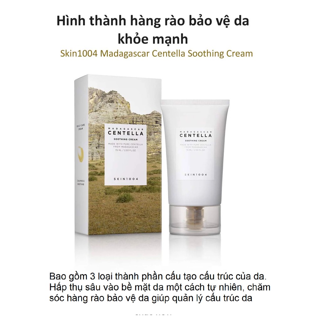 [CHÍNH HÃNG] Kem Dưỡng Ẩm, Làm Dịu Da Chiết Xuất Rau Má Skin1004 Madagascar Centella Soothing Cream 75ml