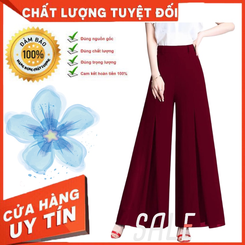 Quần giả váy, quần cạp cao, ống loe Q3142 có 3 màu , chất vải chifone mềm mát