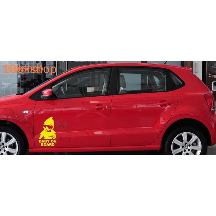 Miếng dán phản quang in chữ Baby on board độc đáo trang trí cho ô tô