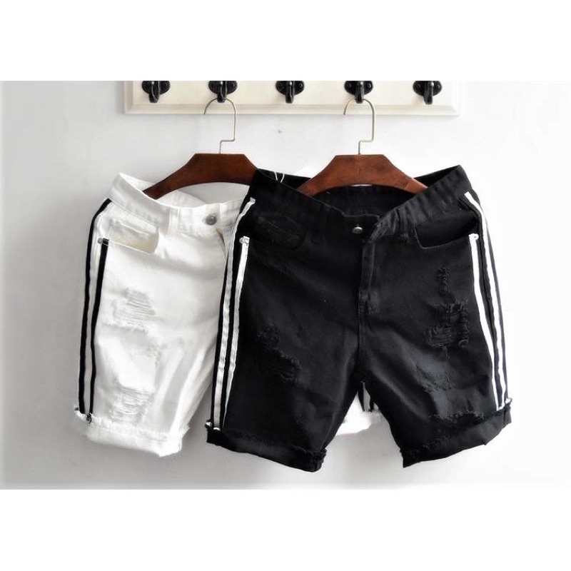 Sỉ Các Mẫu Quần Đùi Quần Short Jean Nam Cao Cấp Hai Màu Trắng Đen - HÀNG MỚI VỀ