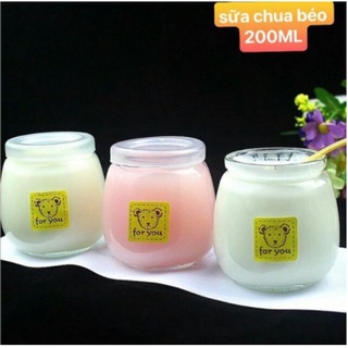 Hũ thủy tinh nắp nhựa làm sữa chua, Hũ sữa chua béo 200ml (1 hũ)