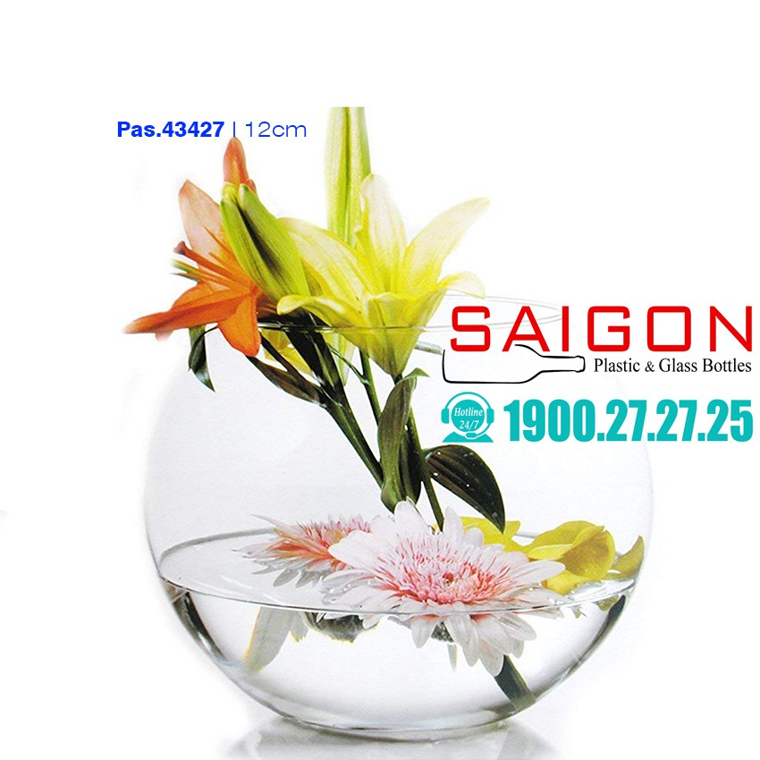 Bình Hoa Thủy Tinh Hinh Cầu Pasabahce Botanica Cao 12cm Cao Cấp | PAS.43427