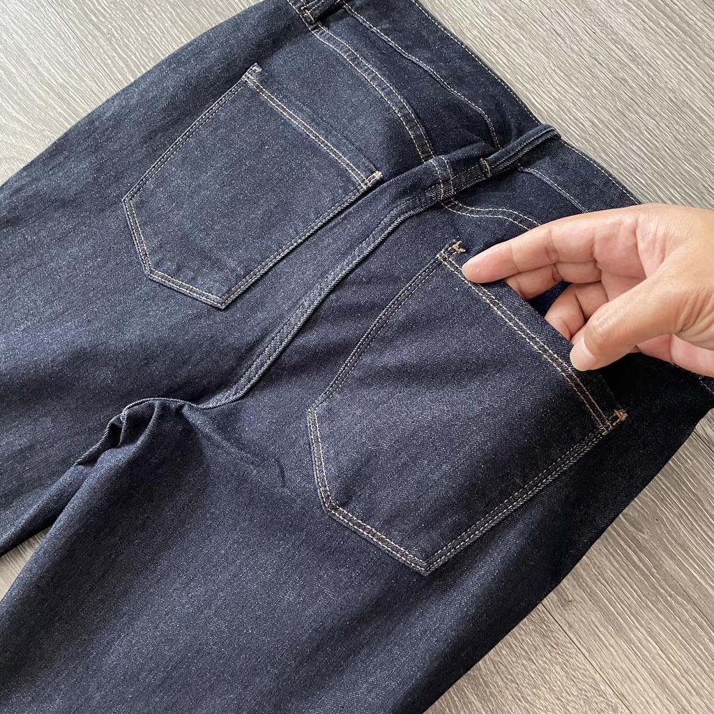 Quần jeans nữ xanh đậm ống loe
