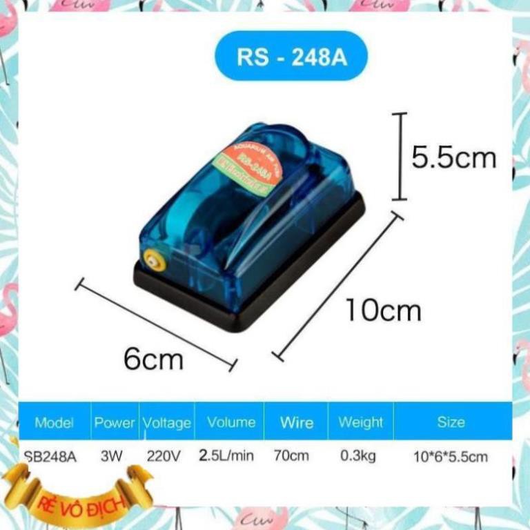 Máy sục khí mini Rs electrical RS-248A ( 3W - 2.5L/PHÚT) cung cấp oxy cho hồ thúy sinh