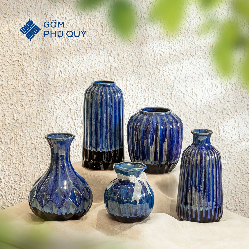 Bình Hoa Decor, Lọ Hoa Bát Tràng Men Hỏa Biến Gốm Sứ Để Bàn, Trang Trí Phòng Khách Tl-01
