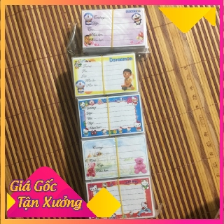 nhãn vở 100 cái nhãn vở ,nhãn vở hoạt hình có keo dán sẵn ✅