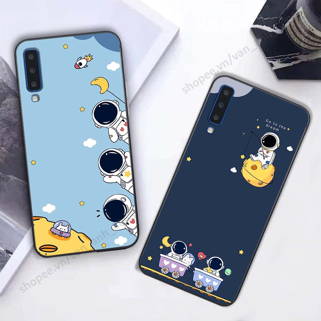 Ốp Samsung A7 2018 / A9 2018 hình bầu trời, phi hành gia đẹp, ốp lưng điện thoại samsung galaxy viền dẻo cao cấp
