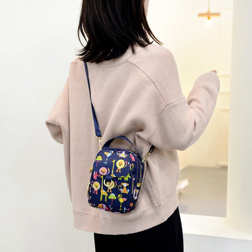 Túi Đeo Chéo Nhỏ Đựng Điện Thoại Bằng Nylon In Họa Tiết Phong Cách Mới Cho Nữ