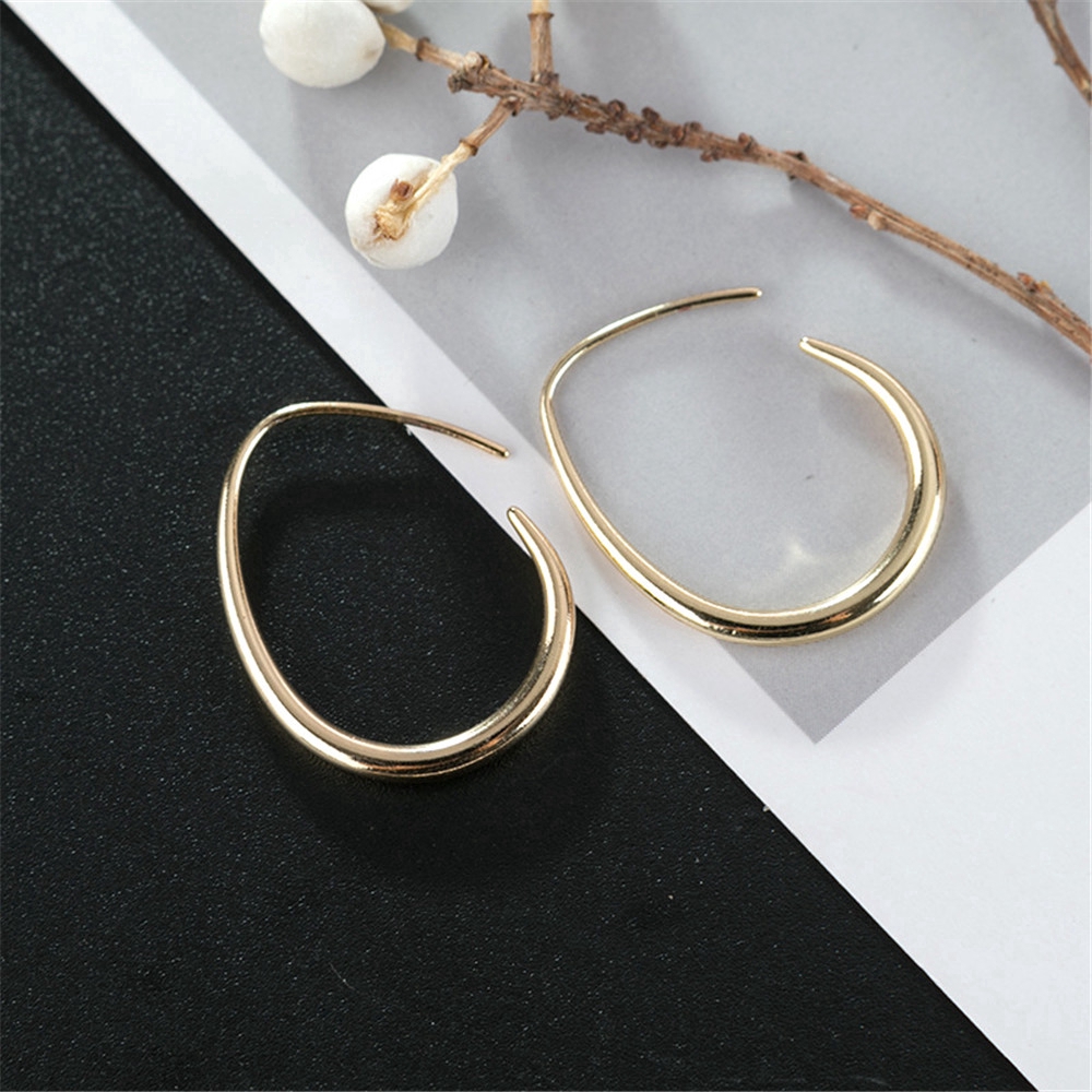 Khuyên tai tròn kim loại phong cách Hàn Quốc thanh lịch dành cho nữ
