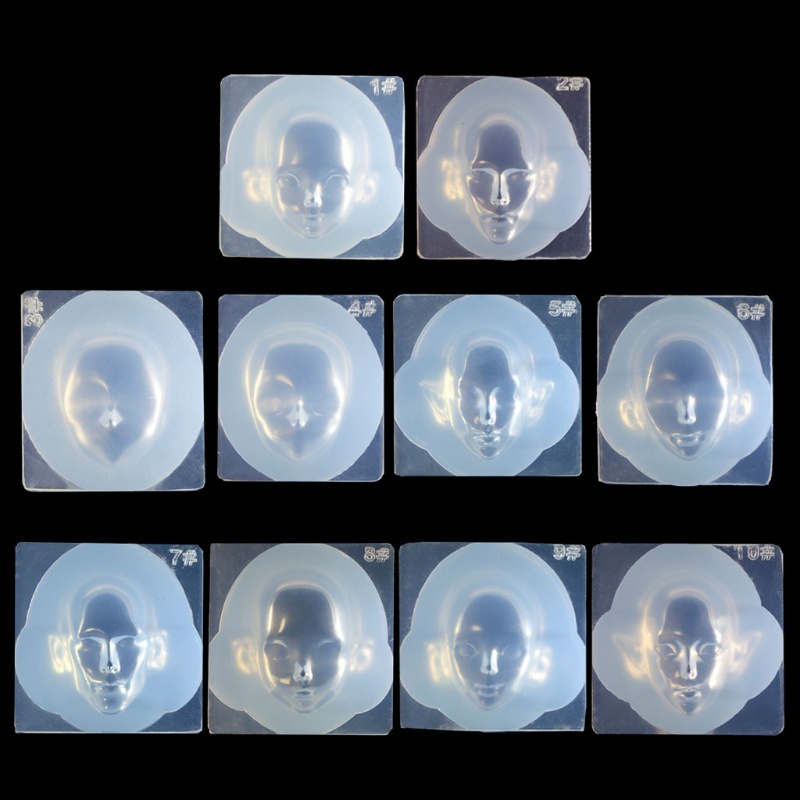 Khuôn silicone hình khuôn mặt búp bê 3D để làm đồ trang trí thủ công