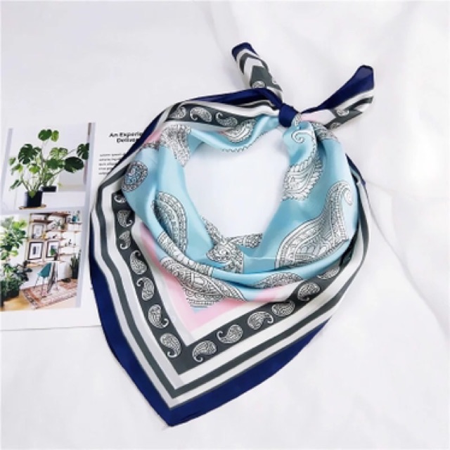 Khăn turban lụa vuông size 70x70cm - Maben