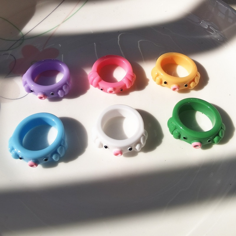 Nhẫn Acrylic Hình Bạch Tuộc Hoạt Hình Dễ Thương Thời Trang Cho Nam Và Nữ